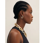 Branch - Rounded Horn Hoop Earrings - White