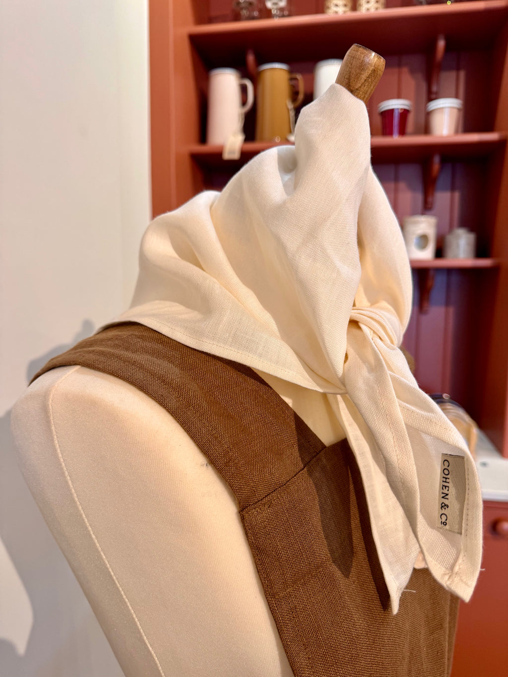 Clara Linen Neck Scarf - Ecru