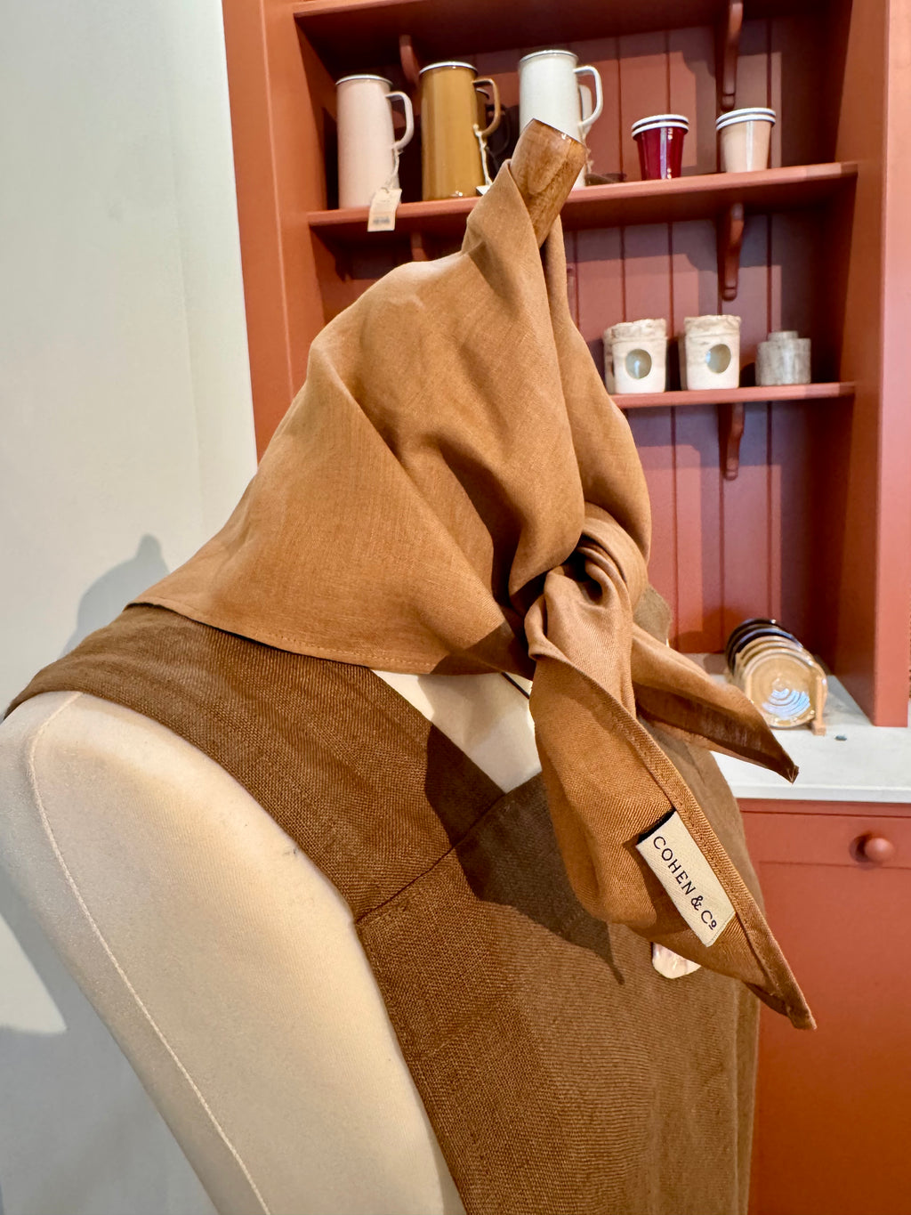 Clara Linen Neck Scarf - Wheat