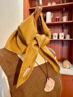 Clara Linen Neck Scarf - Straw