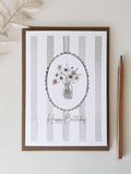 Happy Birthday Floral - Watercolour Card by Sam Munro Art