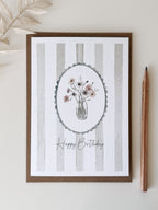 Happy Birthday Floral - Watercolour Card by Sam Munro Art