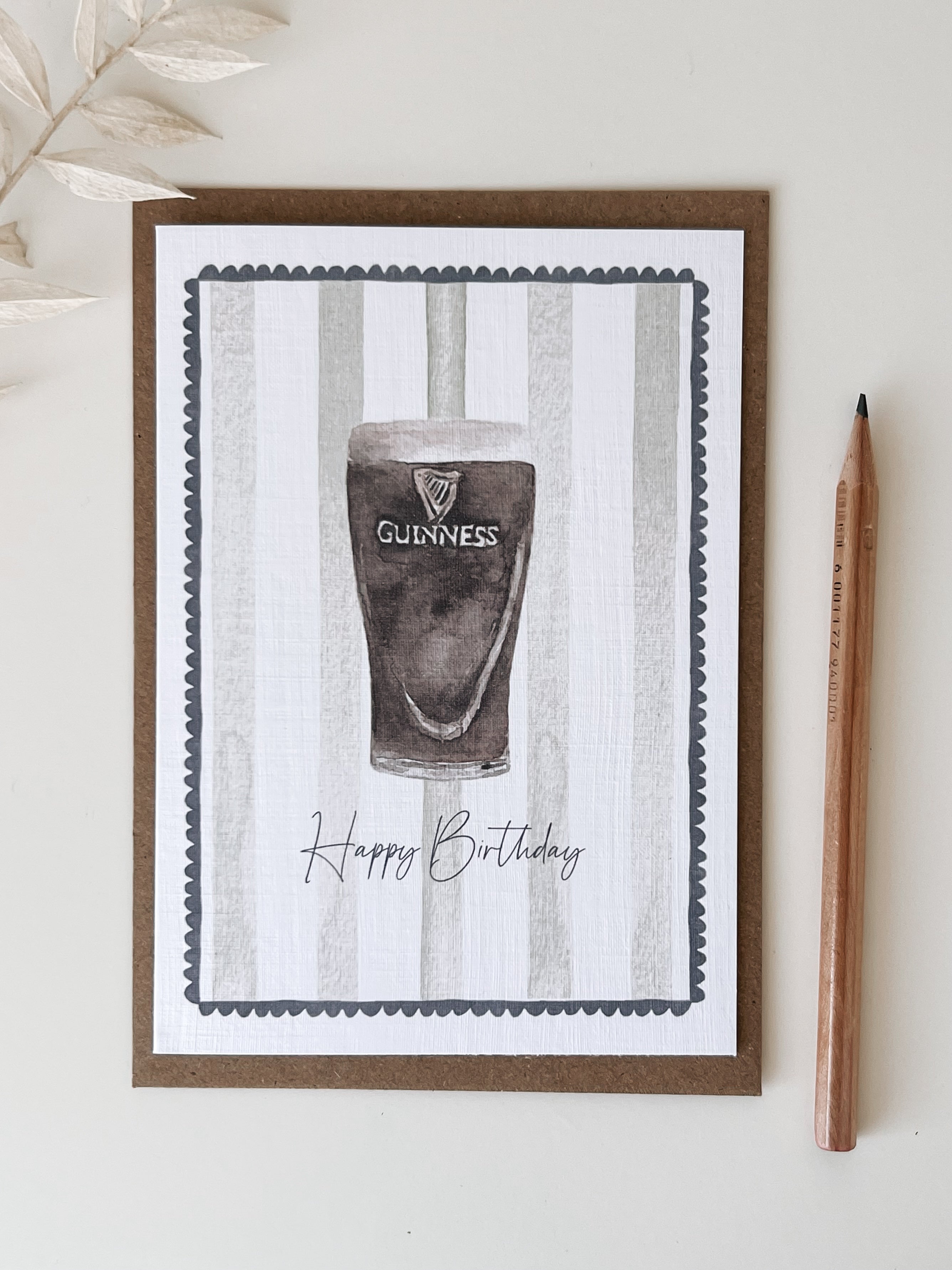 Happy Birthday Guinness - Watercolour Card by Sam Munro Art