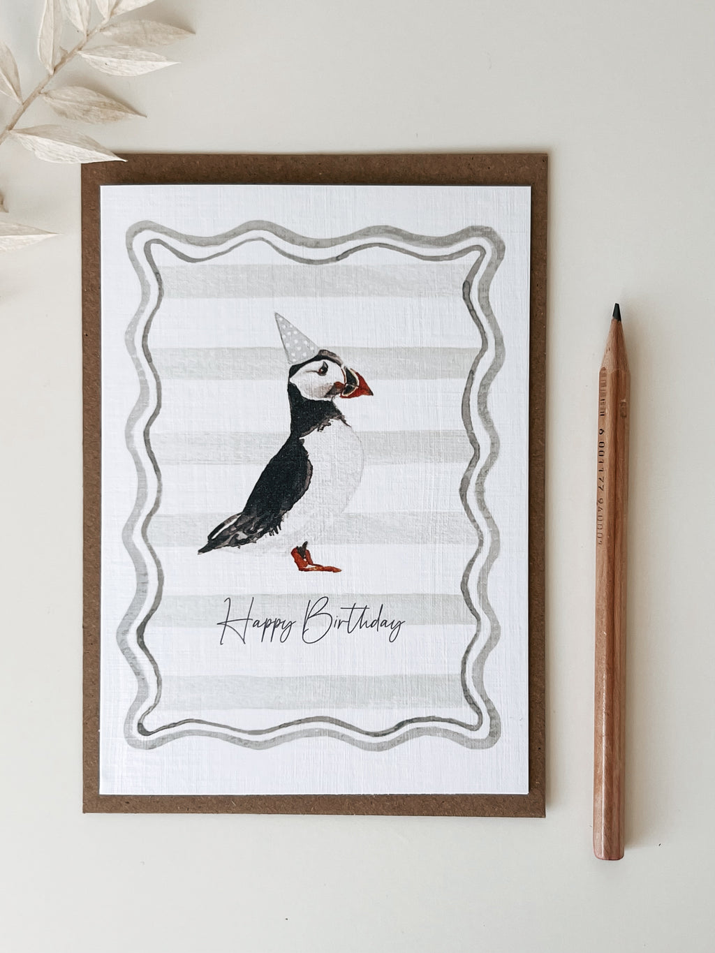 Happy Birthday Puffin - Watercolour Card by Sam Munro Art