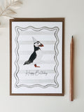 Happy Birthday Puffin - Watercolour Card by Sam Munro Art