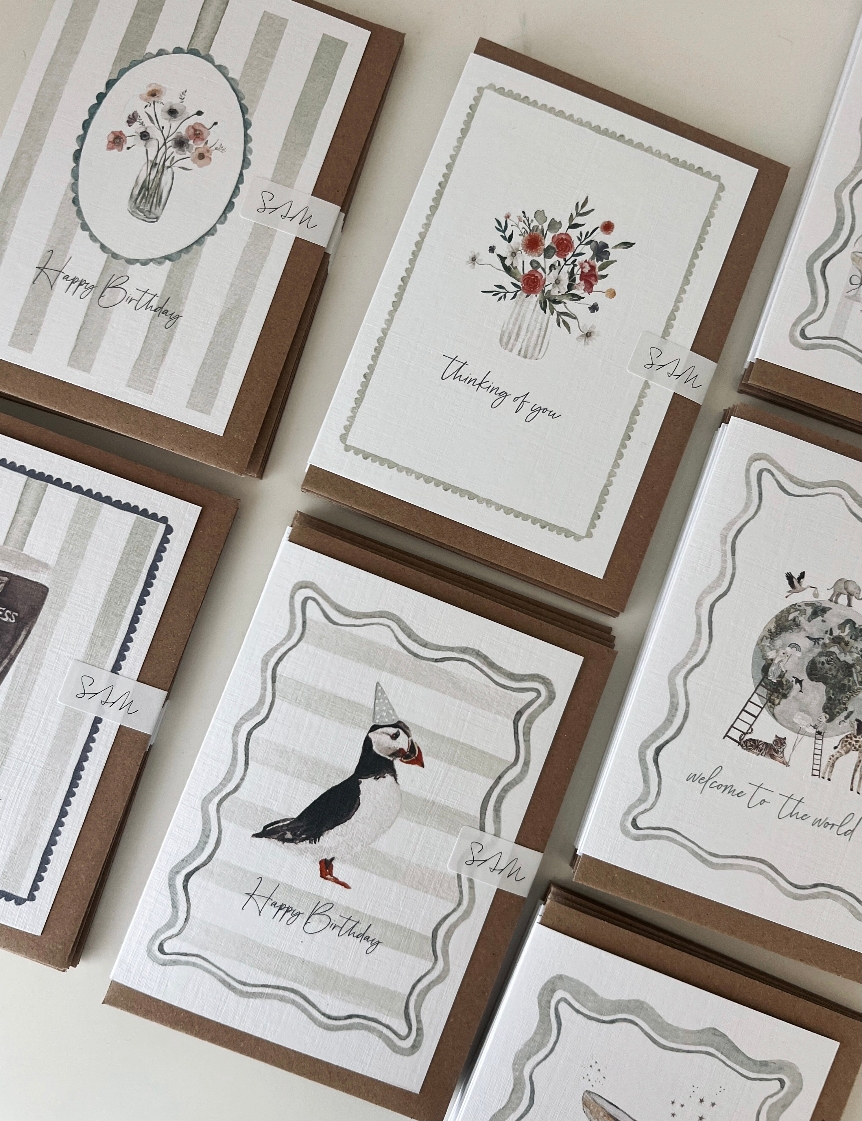Congratulations - Watercolour Card by Sam Munro Art