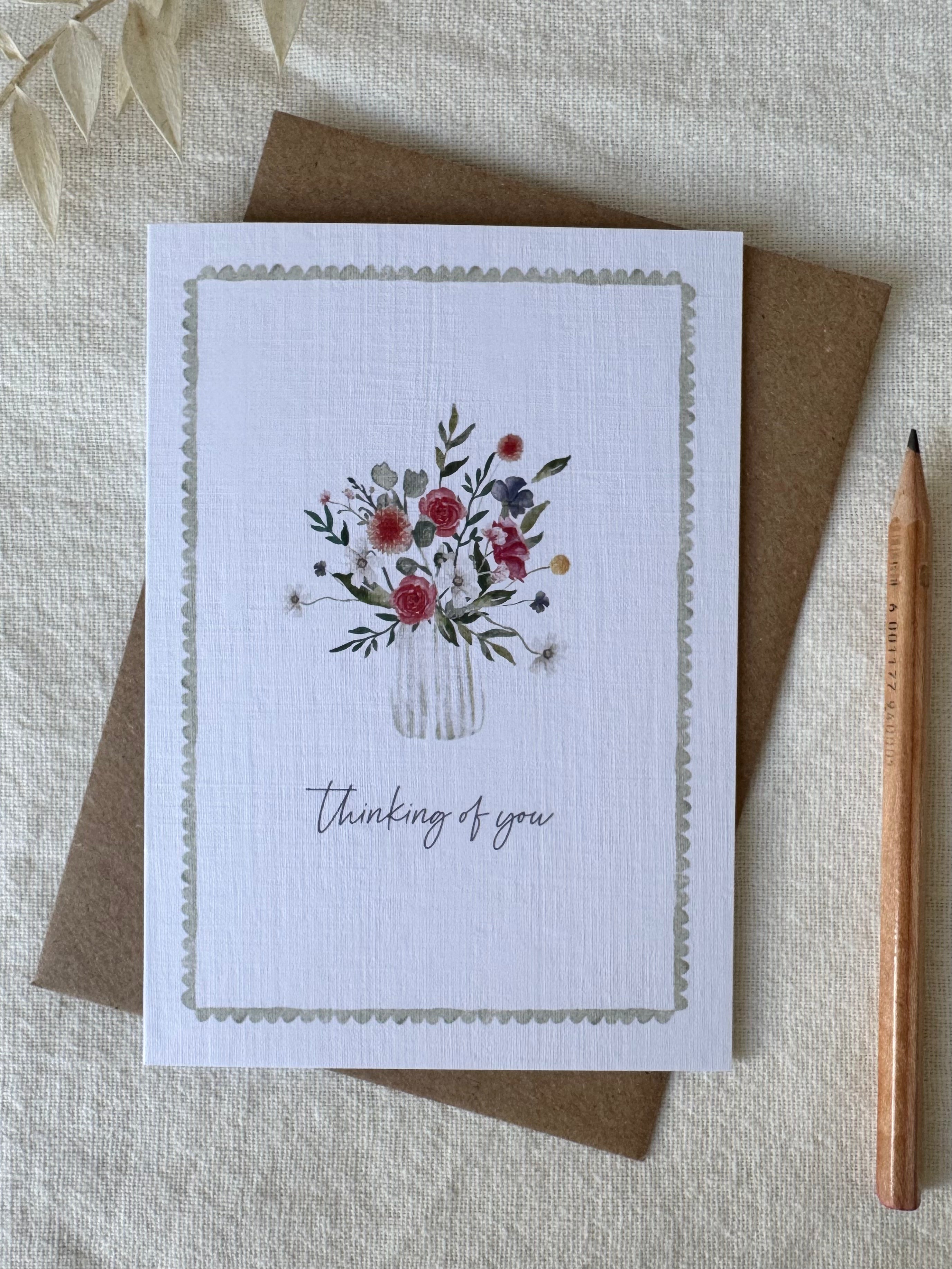 Thinking of You - Watercolour Card by Sam Munro Art
