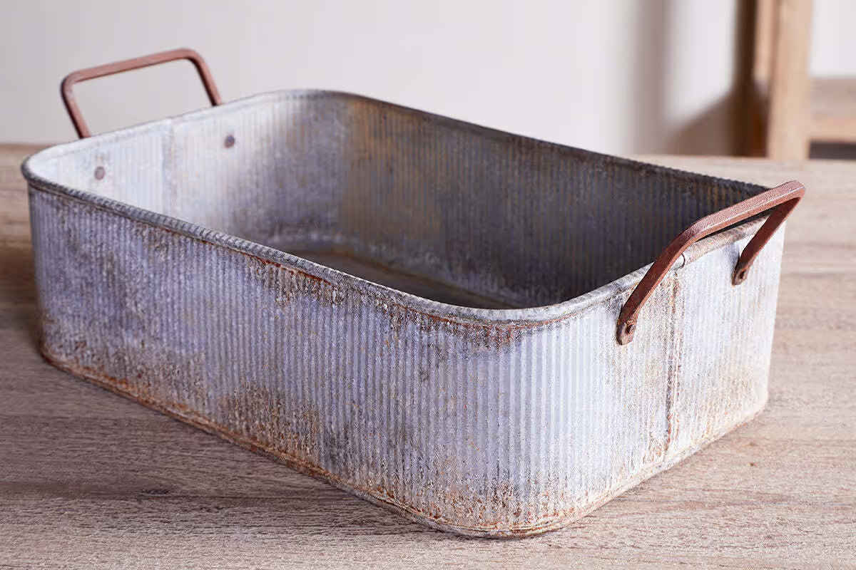Japos Outdoor Planter Tray - Aged Zinc