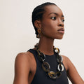Branch - Brown Natural Rectangle Buffalo Horn Link Necklace