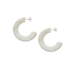 Branch - White Natural Flat Hoop Earrings - Buffalo Horn