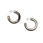 Branch - Rounded Horn Hoop Earrings - Black
