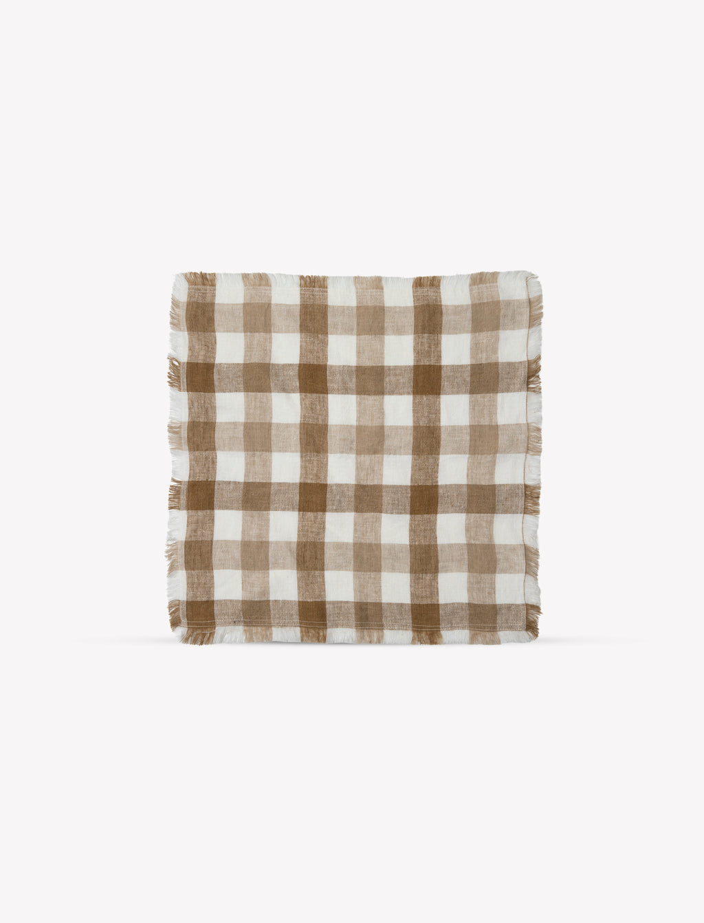 Lovatt Checked Napkins - Linen, Truffle, Set of 4