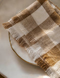 Lovatt Checked Napkins - Linen, Truffle, Set of 4
