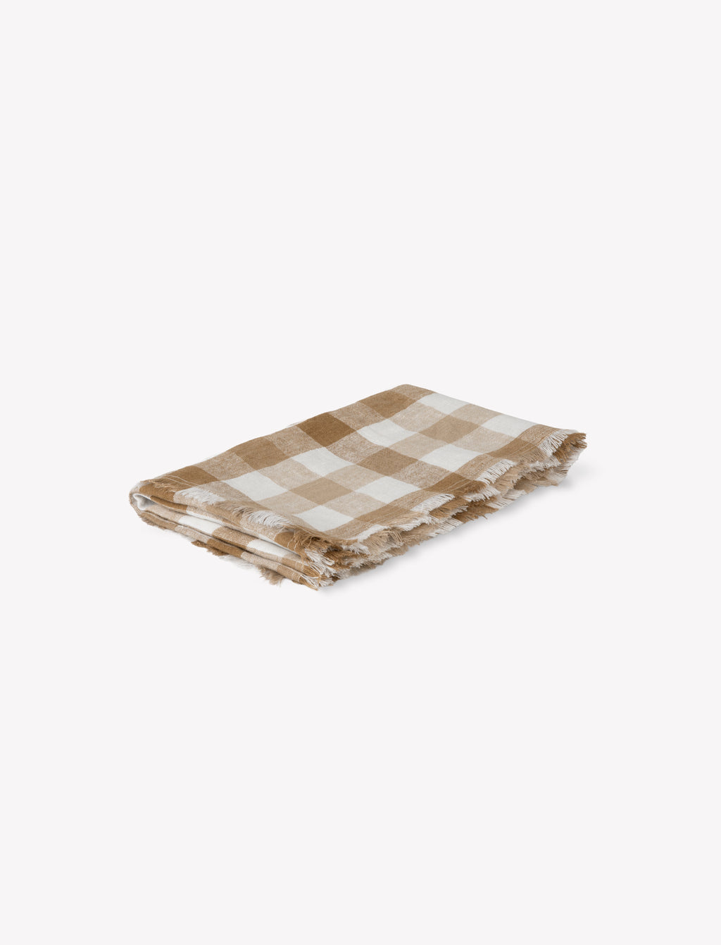 Lovatt Checked Table Runner - Linen, Truffle