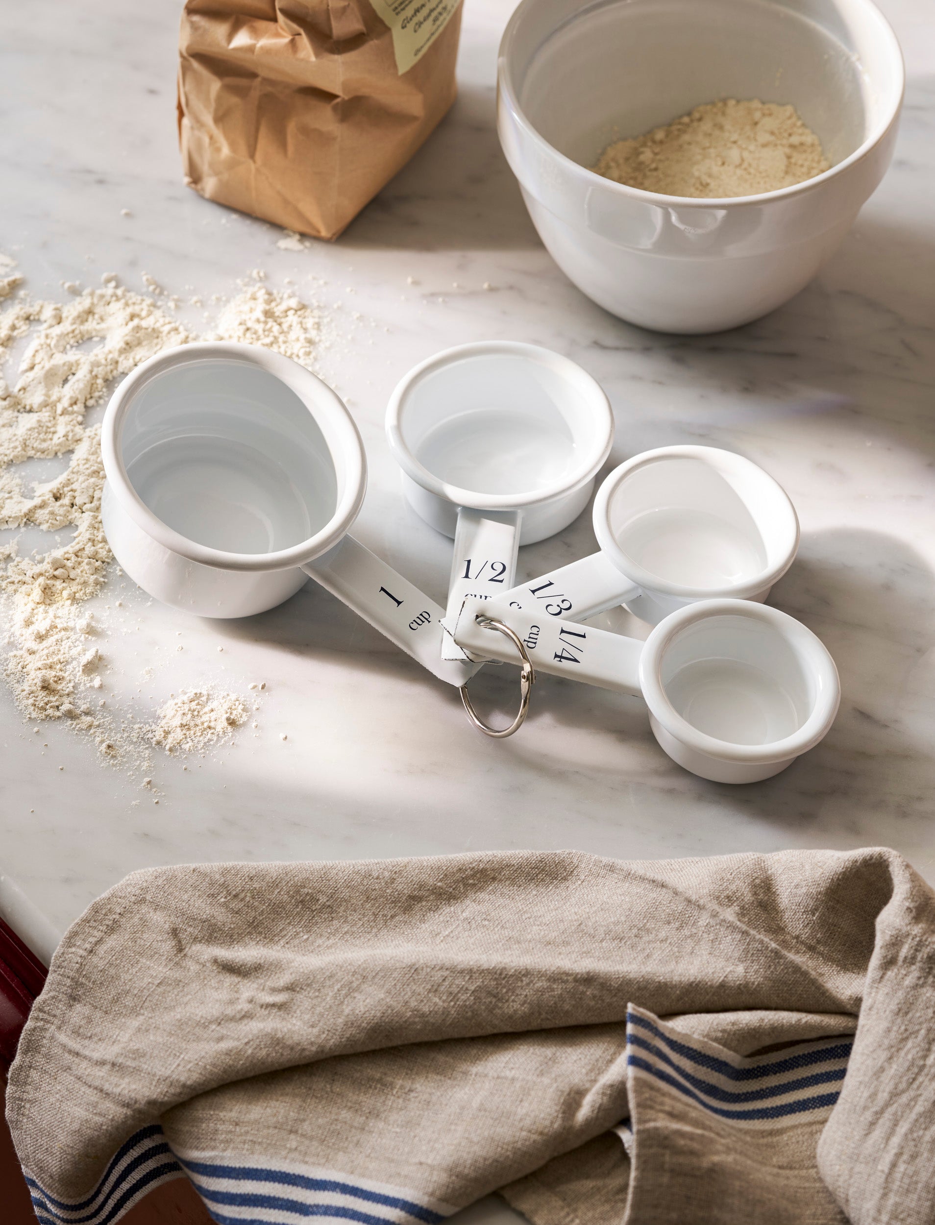 Enamel Measuring Cups White