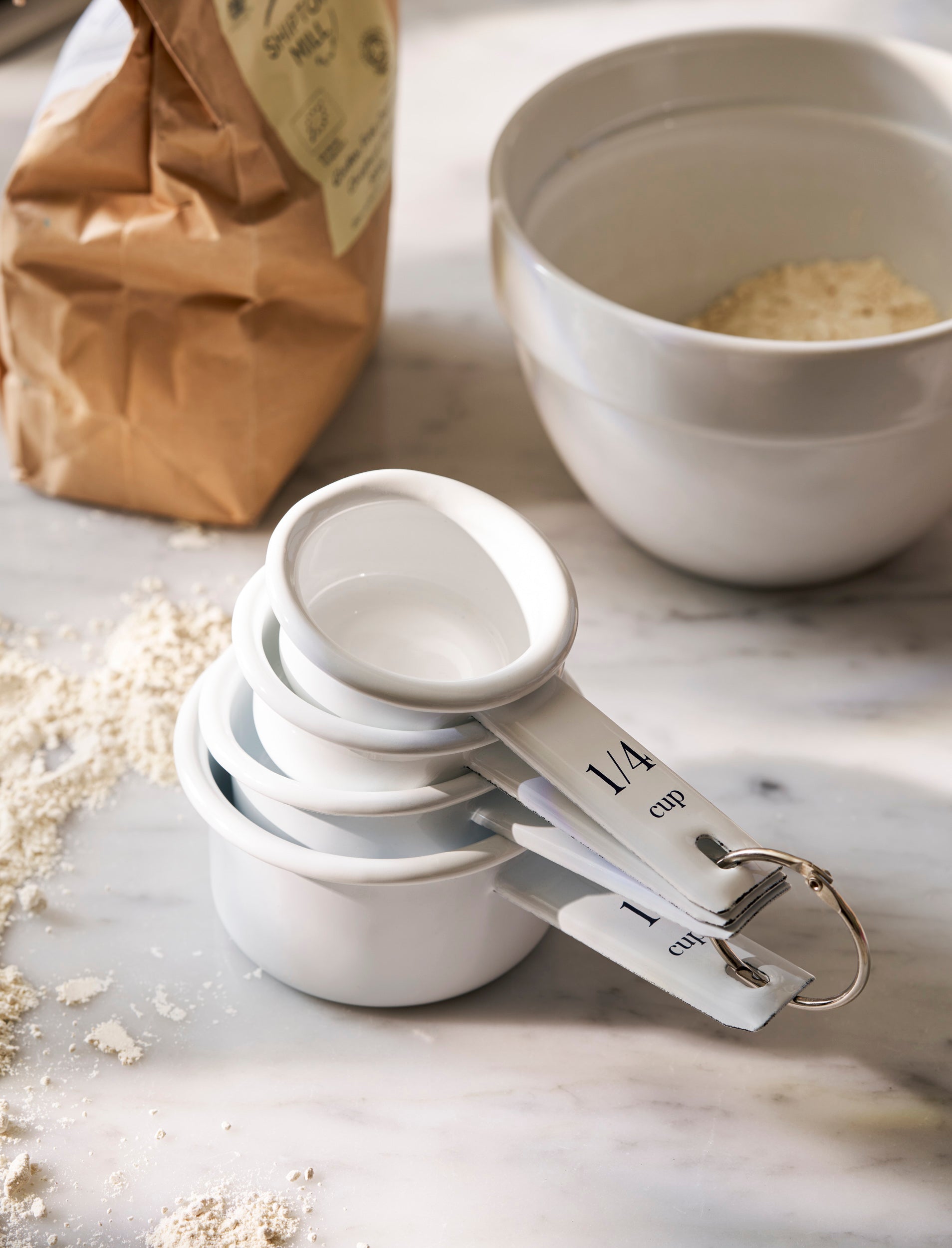 Enamel Measuring Cups White