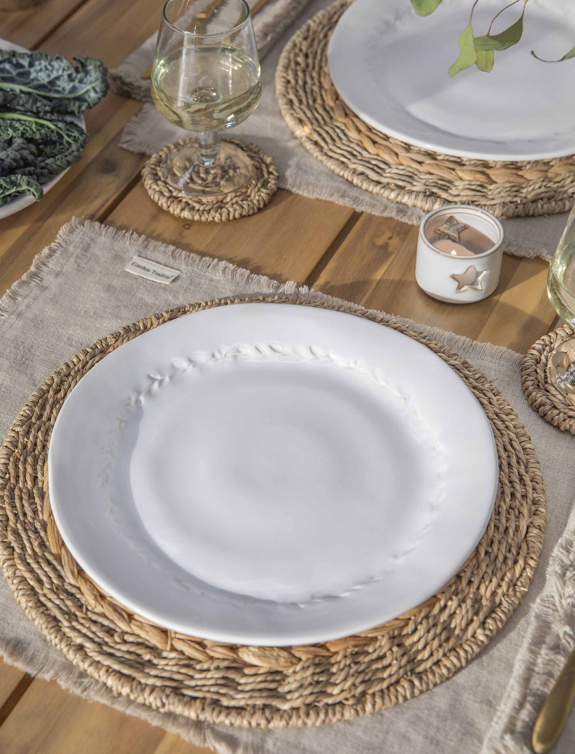 Overton Dinner Plate - Ceramic, White, Set of 4