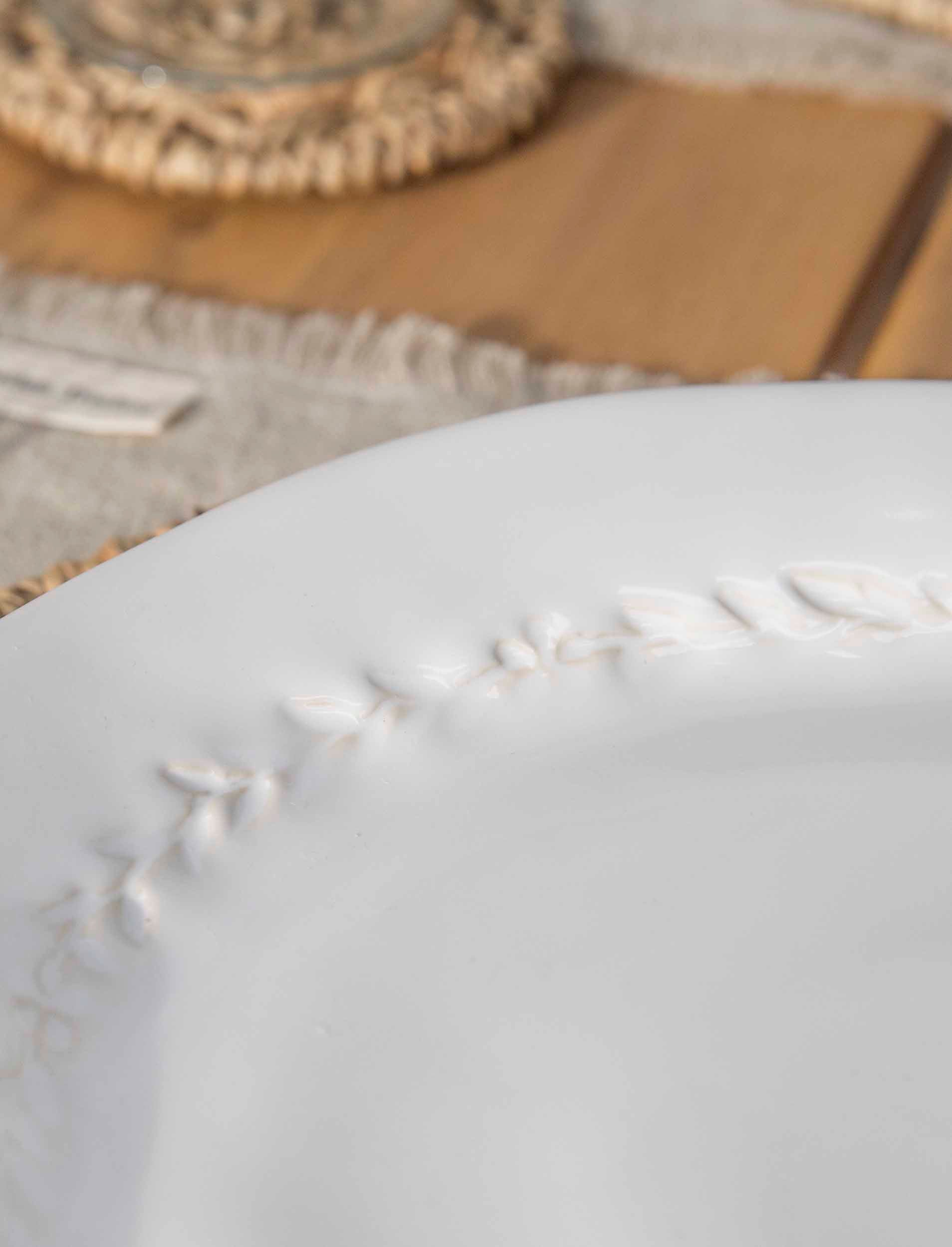 Overton Dinner Plate - Ceramic, White, Set of 4