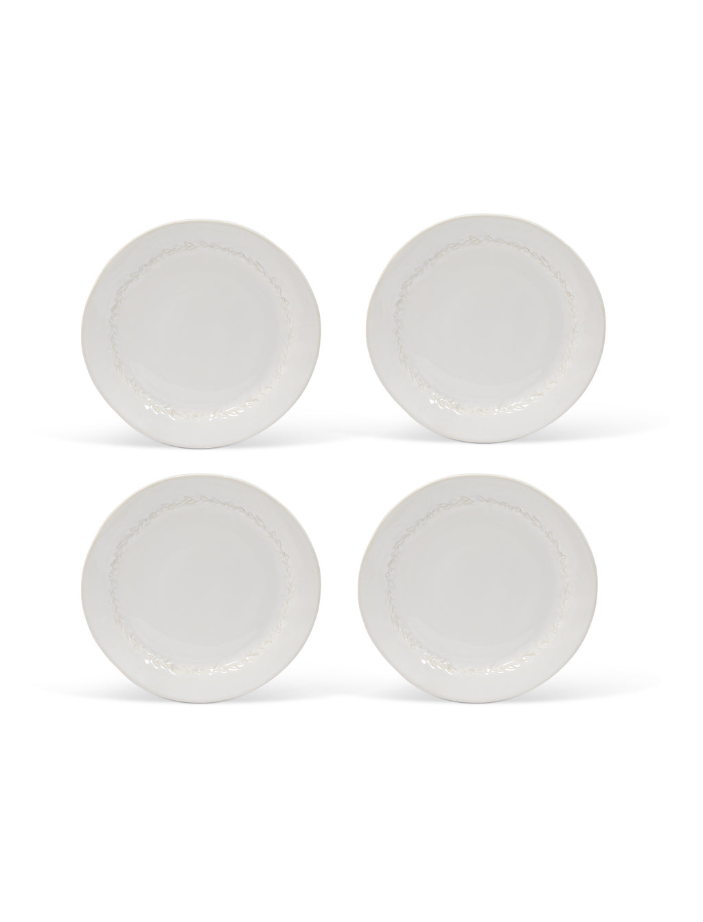 Overton Dinner Plate - Ceramic, White, Set of 4