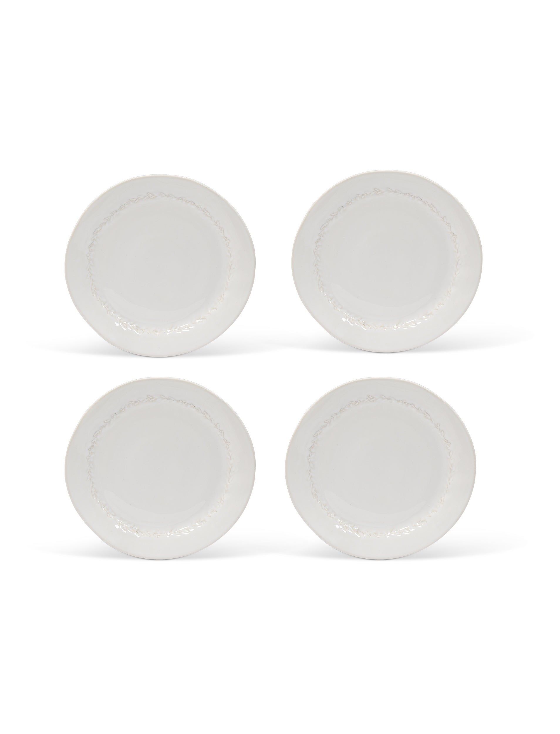 Overton Dinner Plate - Ceramic, White, Set of 4