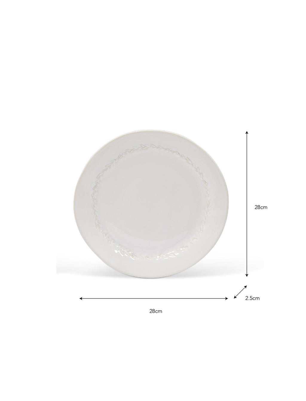 Overton Dinner Plate - Ceramic, White, Set of 4