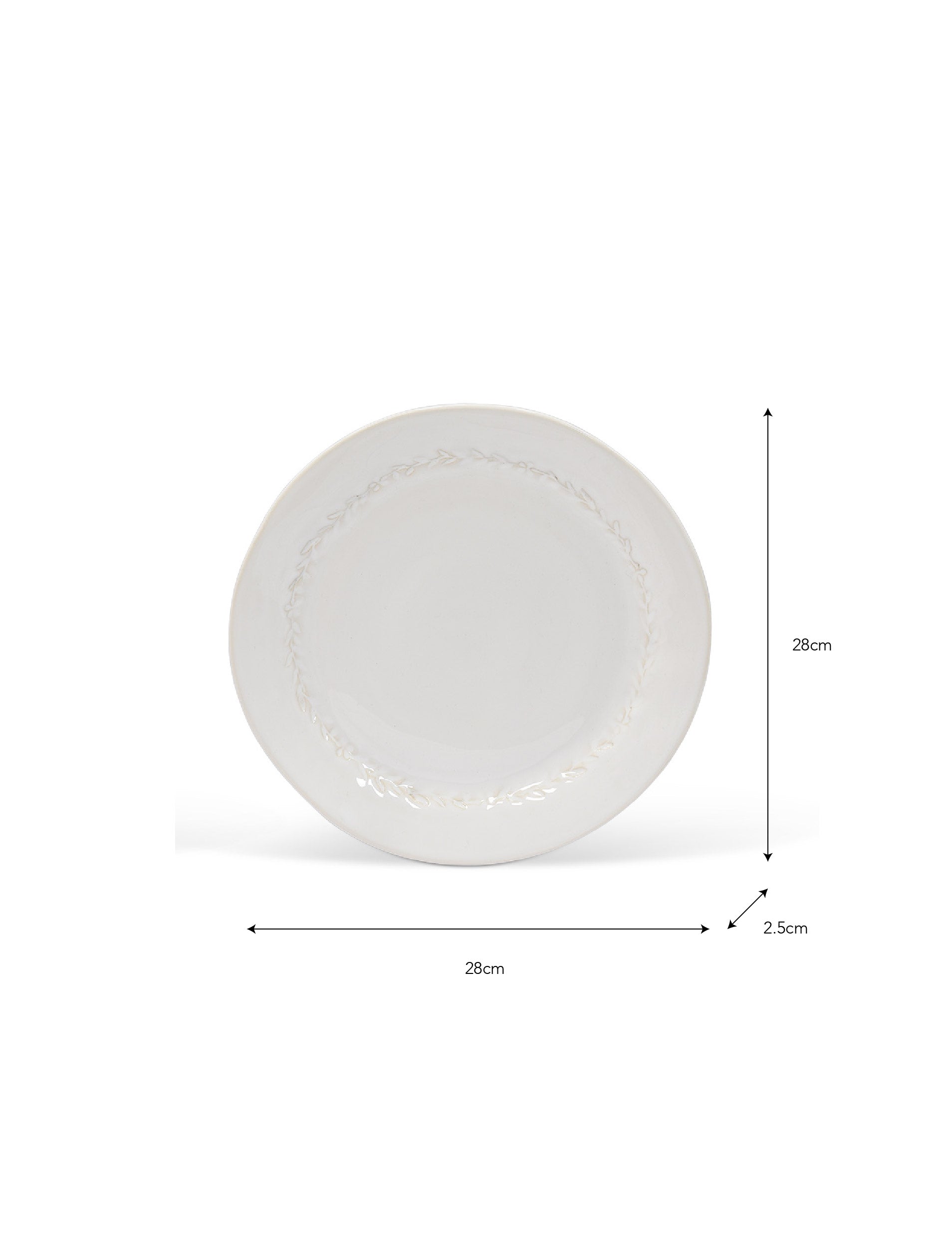 Overton Dinner Plate - Ceramic, White, Set of 4
