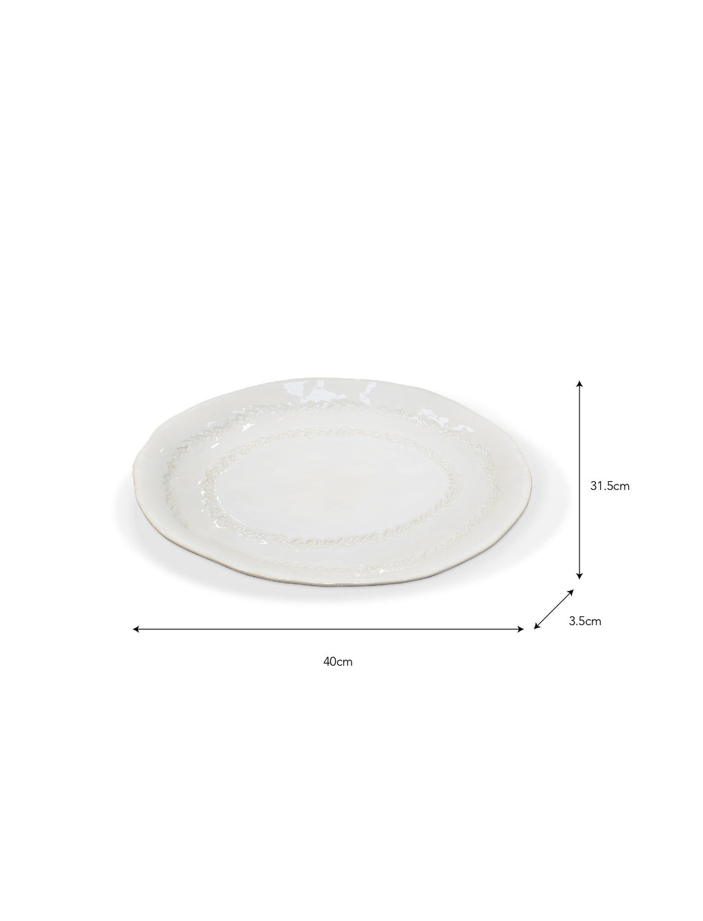 Overton Platter - Ceramic, White