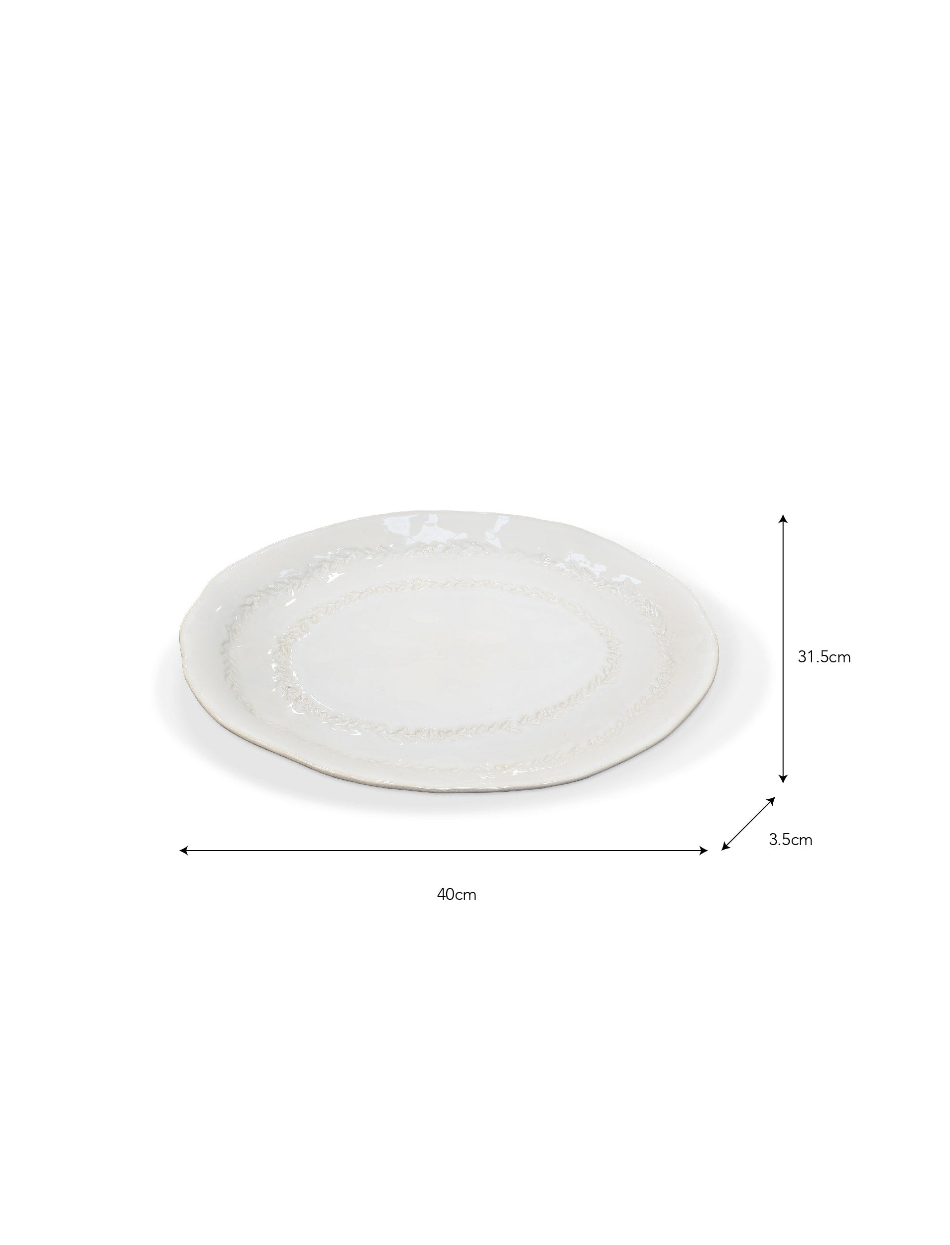 Overton Platter - Ceramic, White