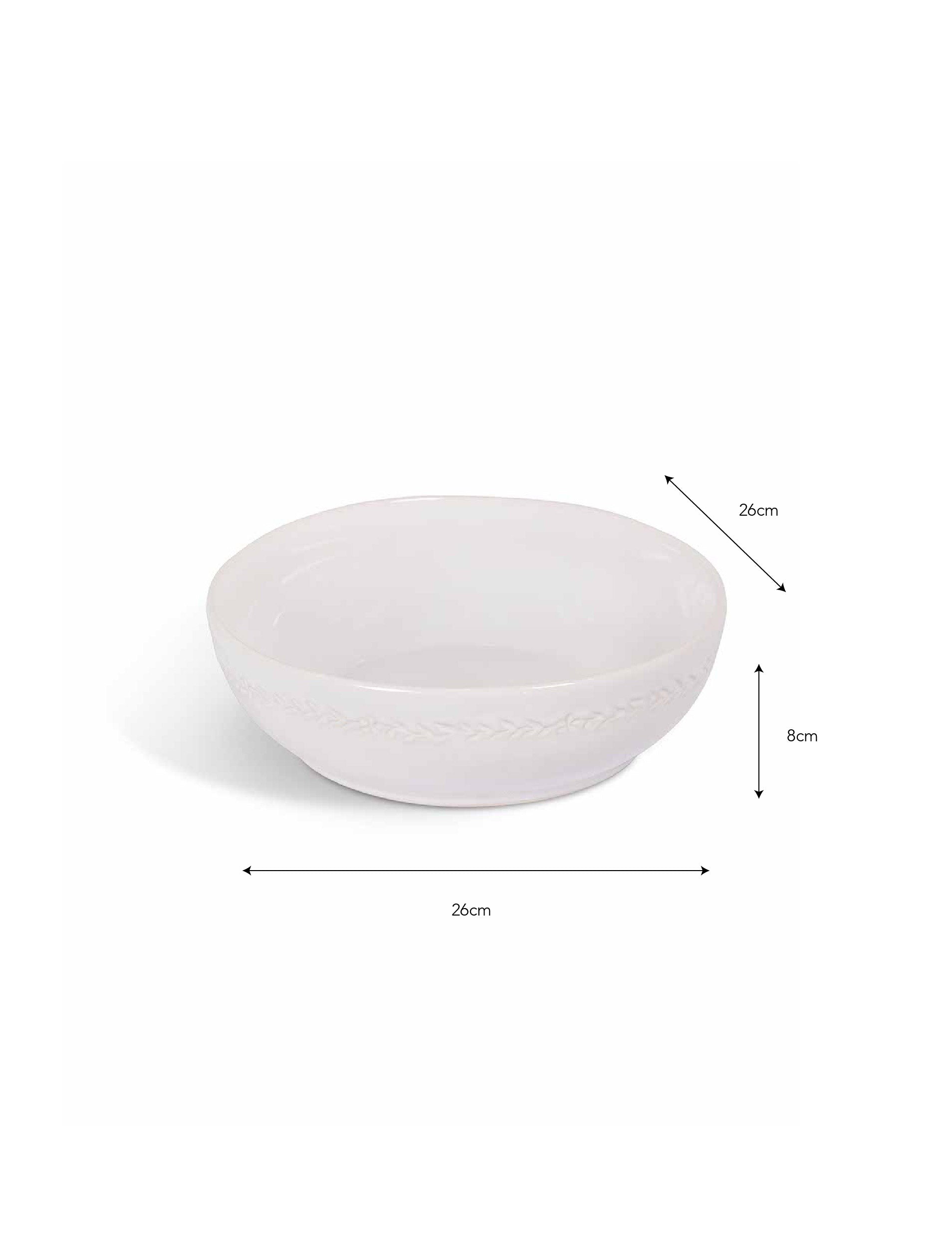 Overton Serving Bowl - Ceramic, White