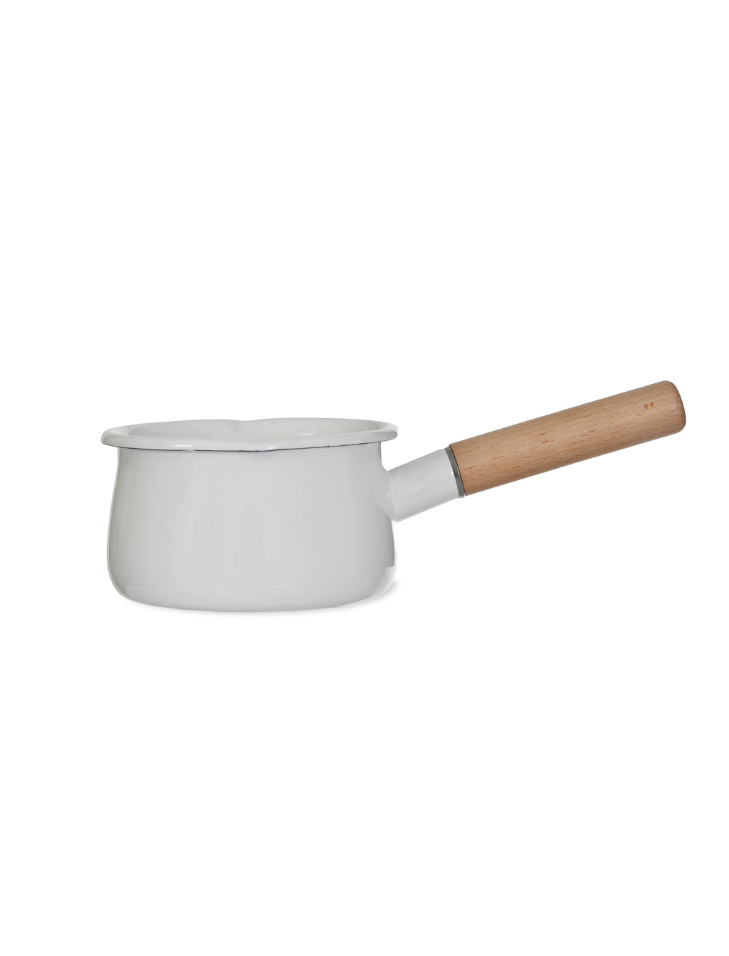 Enamel Milk Pan - Wooden Handle