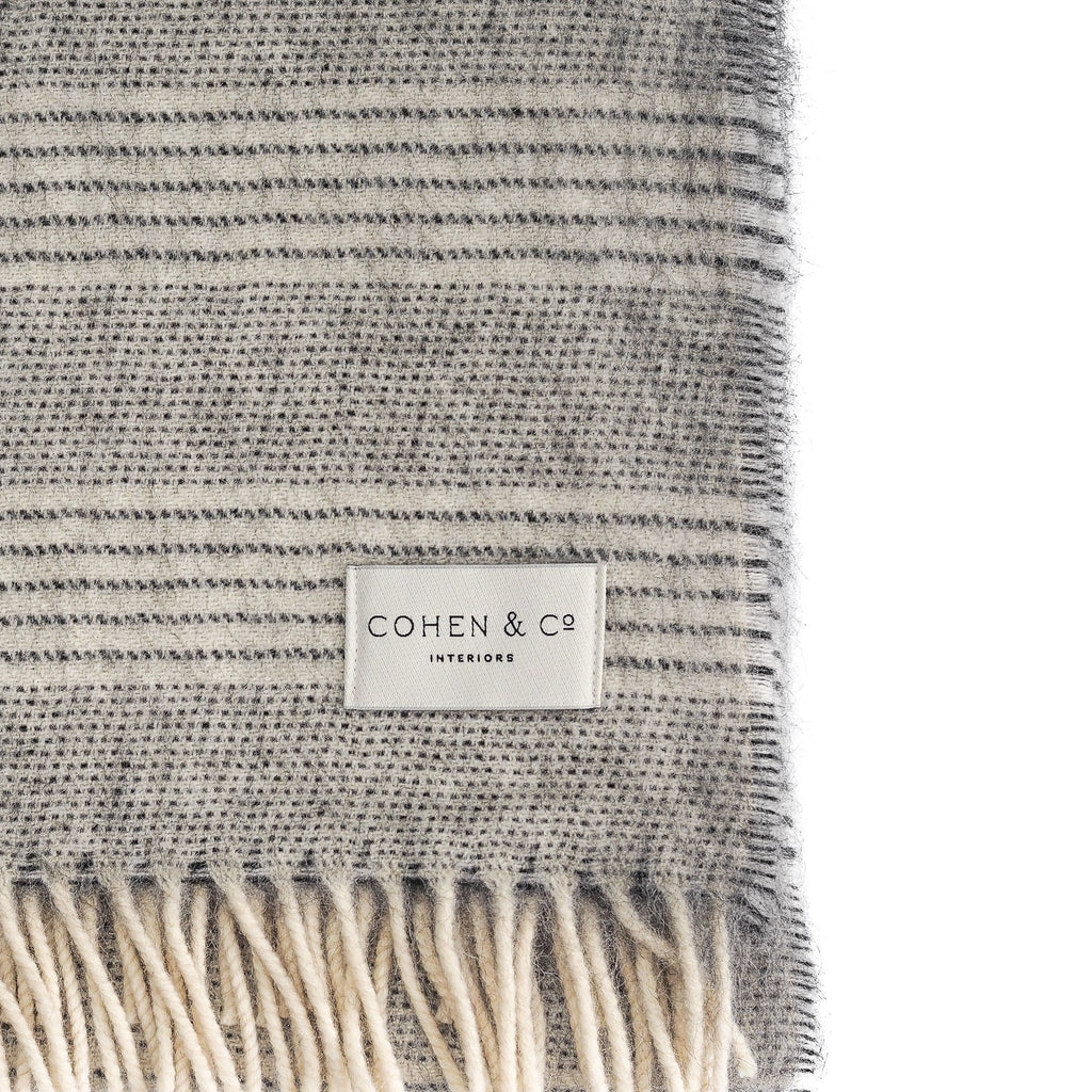 Ottie Alpaca & Merino Lambswool Throw - Grey