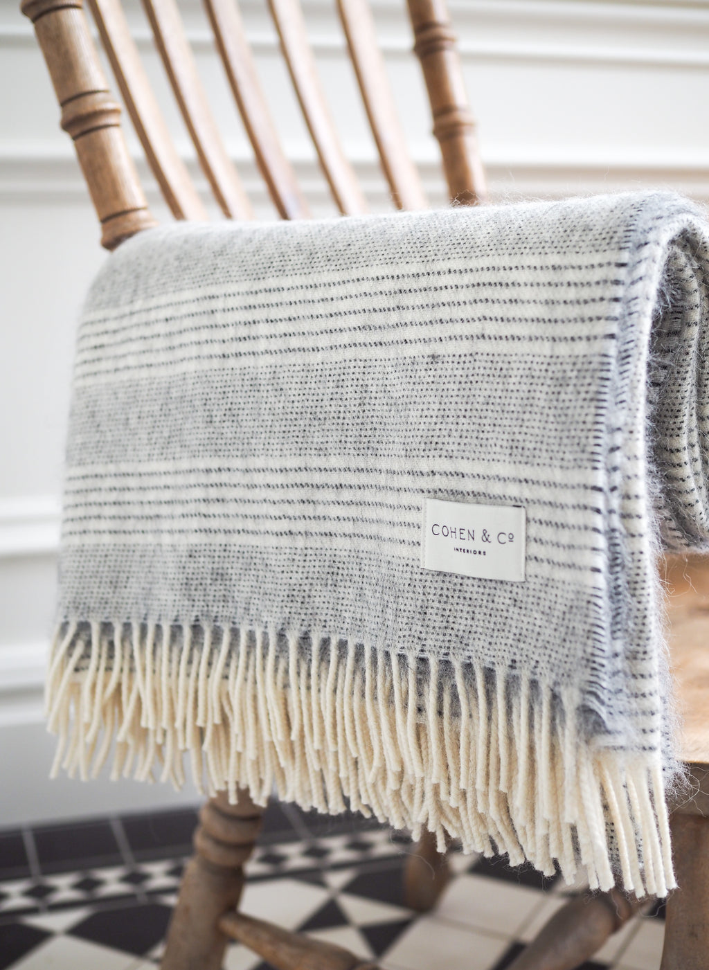 Ottie Alpaca & Merino Lambswool Throw - Grey