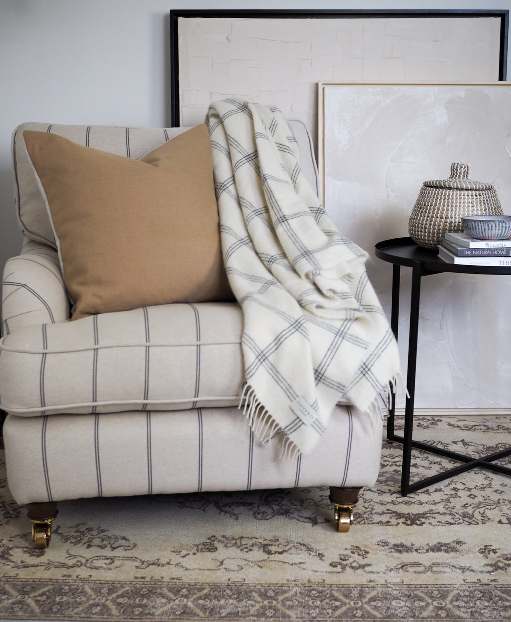 Whinnie Merino Lambswool Throw - White Pearl