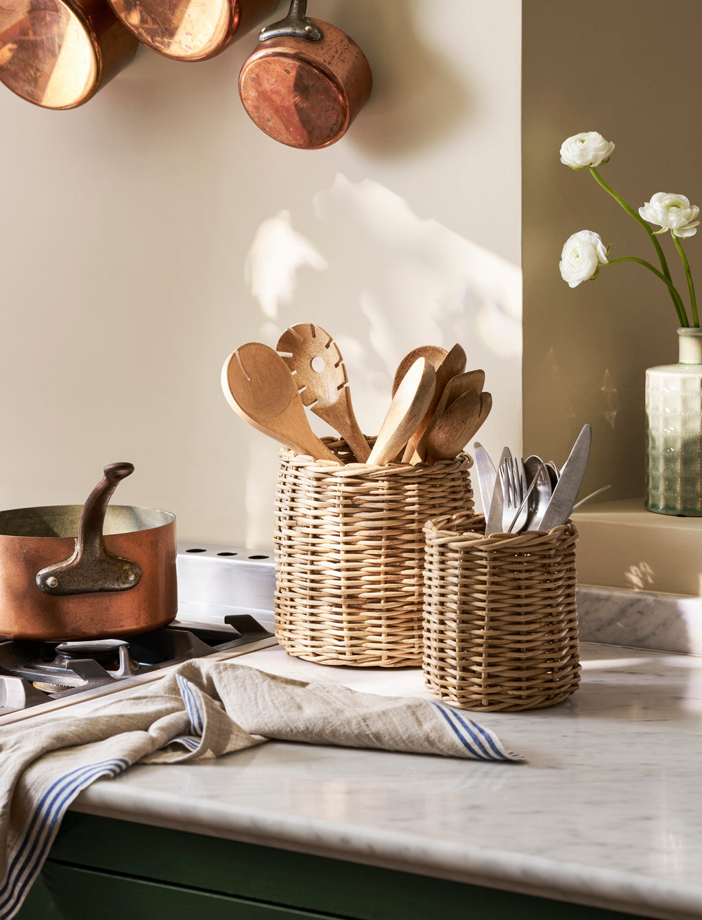 PRESTON UTENSIL POT - SEAGRASS, NATURAL, SET OF 2