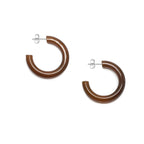 Branch - Rounded Horn Hoop Earrings - Brown