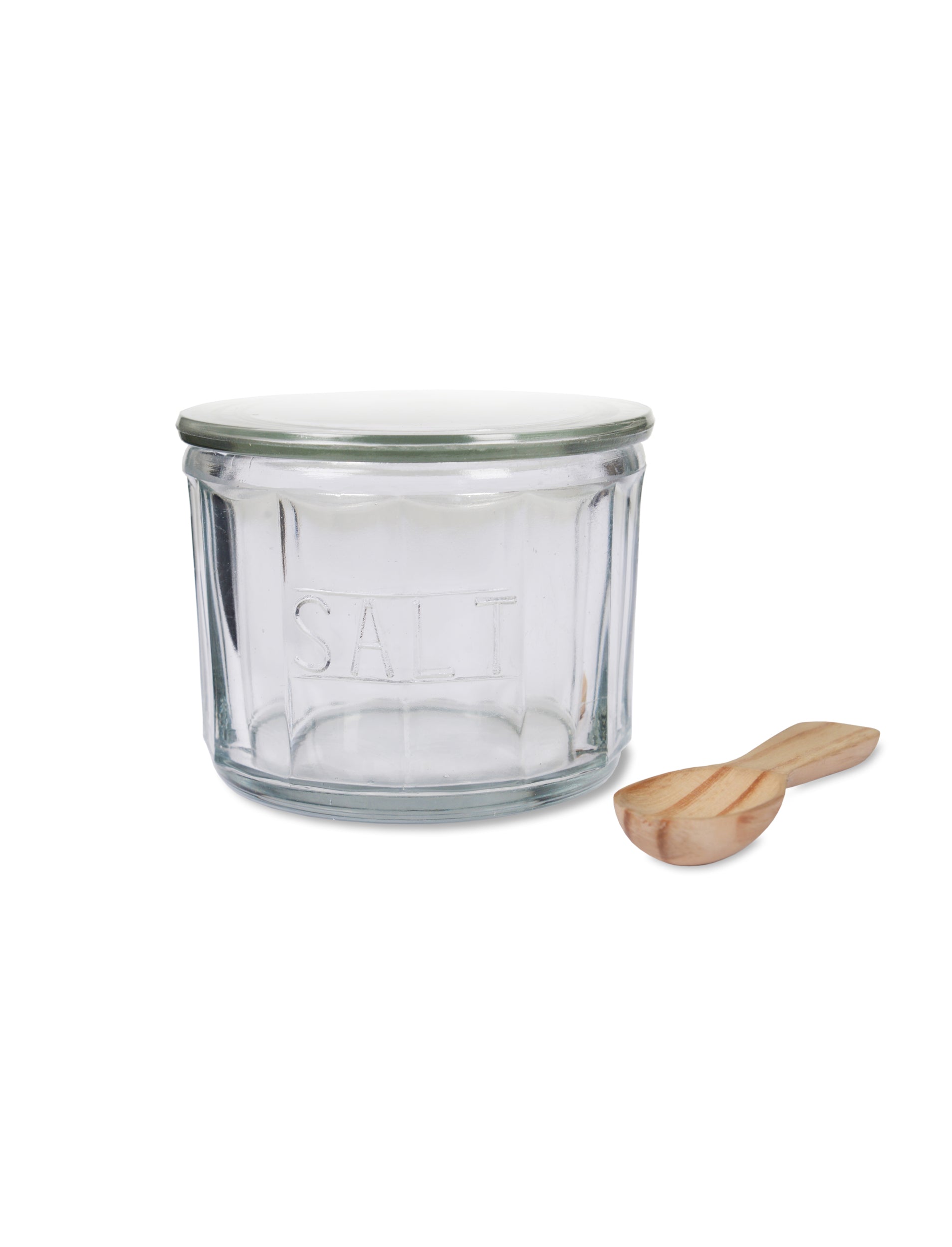 Glass Salt Pot with spoon