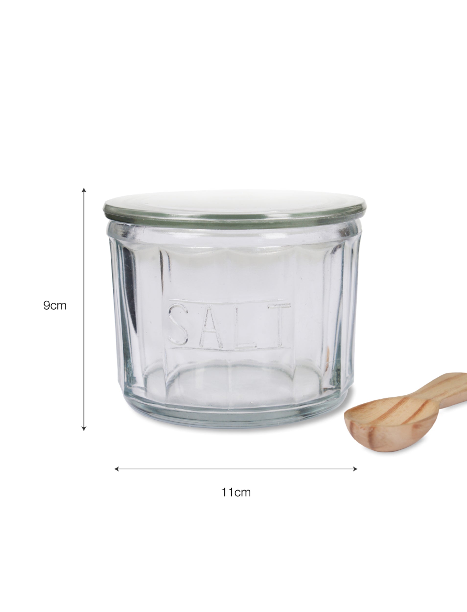 Glass Salt Pot with spoon