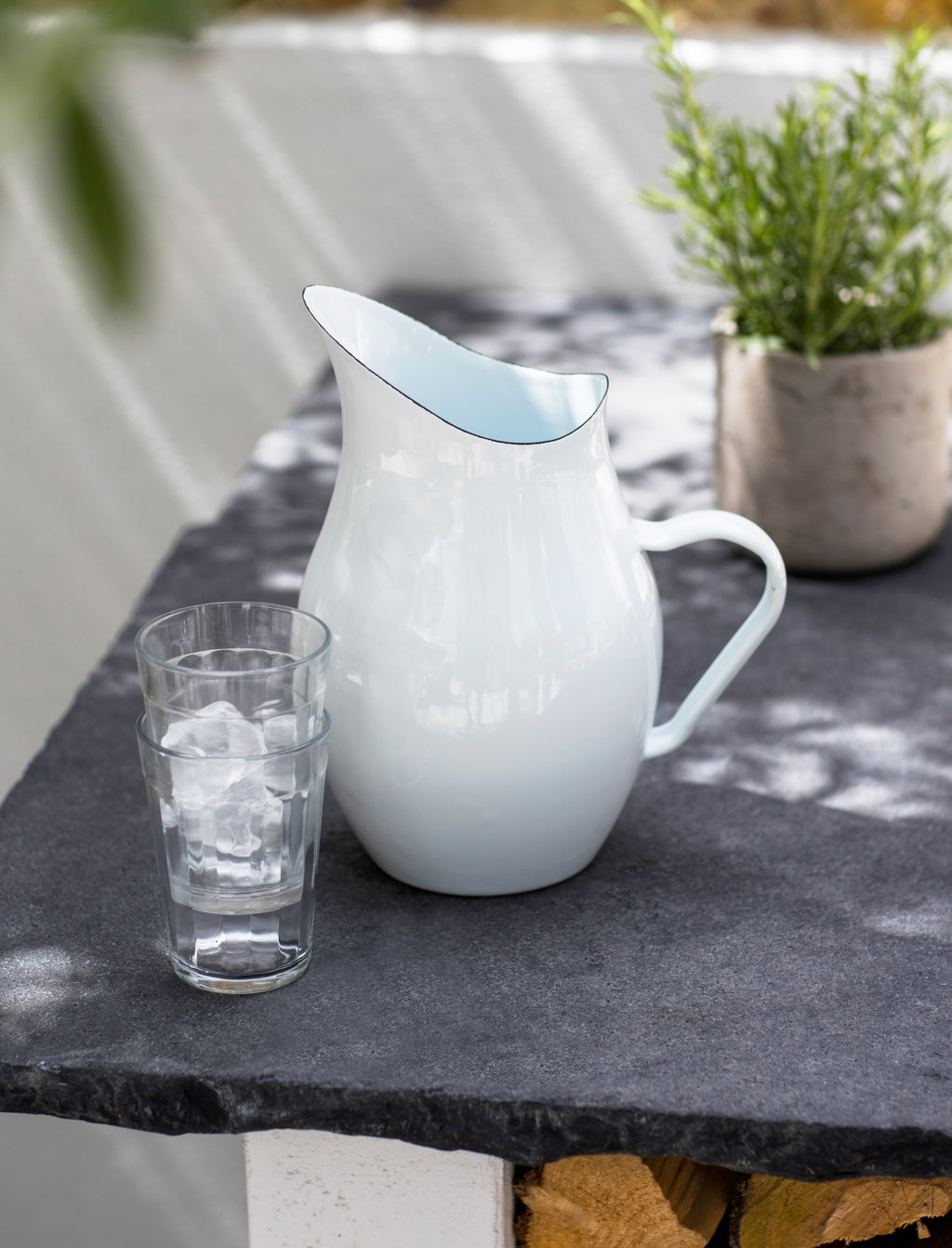 Enamel Pitcher - White