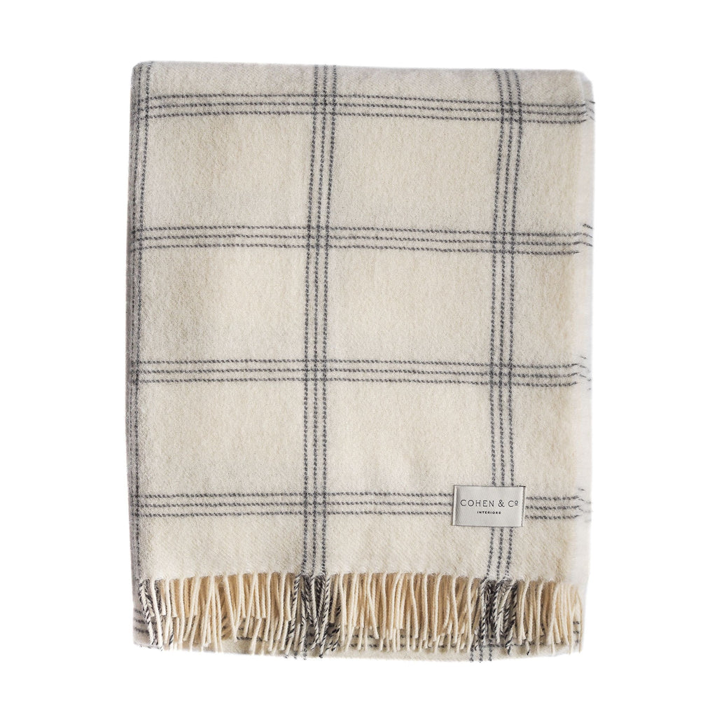 Whinnie Merino Lambswool Throw - White Pearl