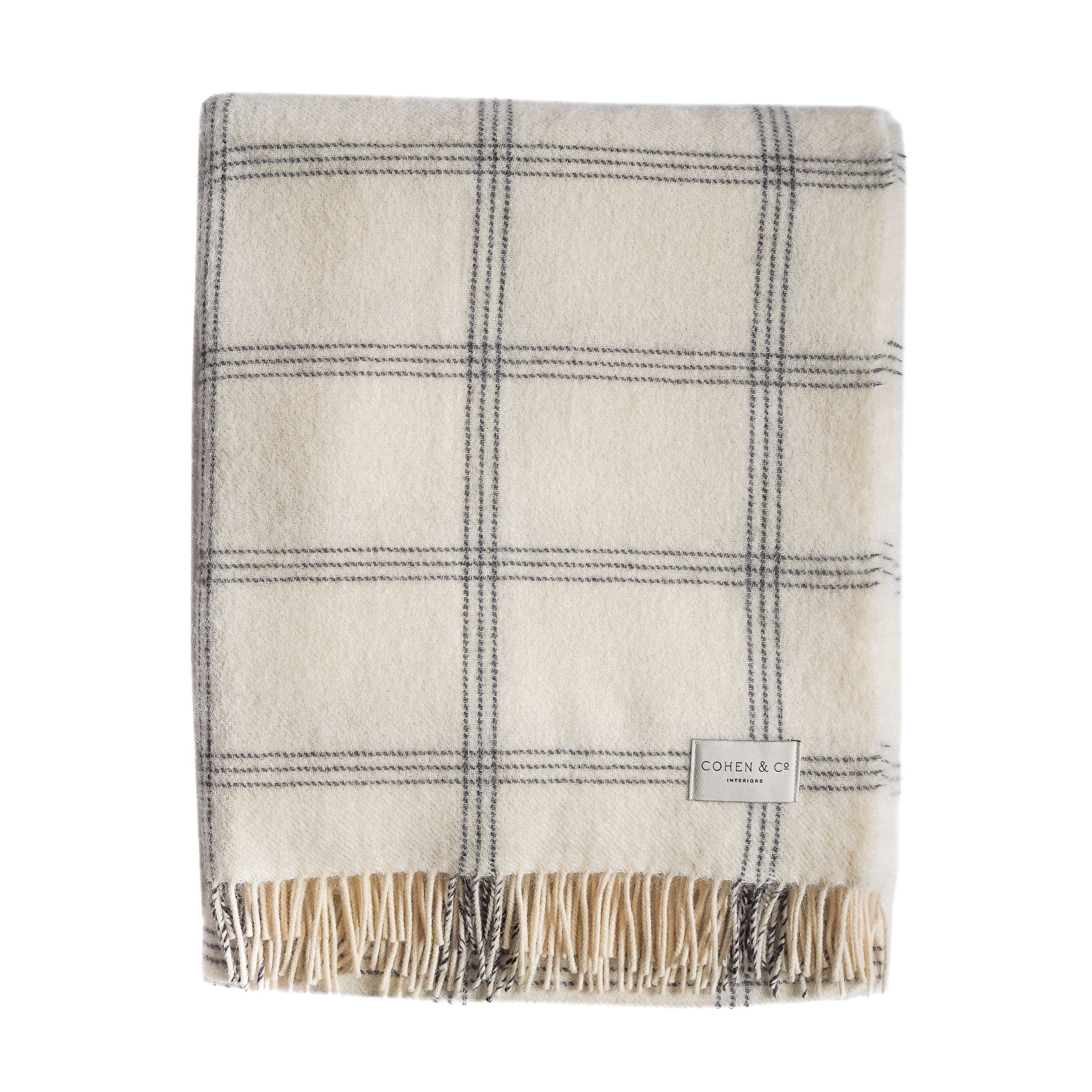 Whinnie Merino Lambswool Throw - White Pearl