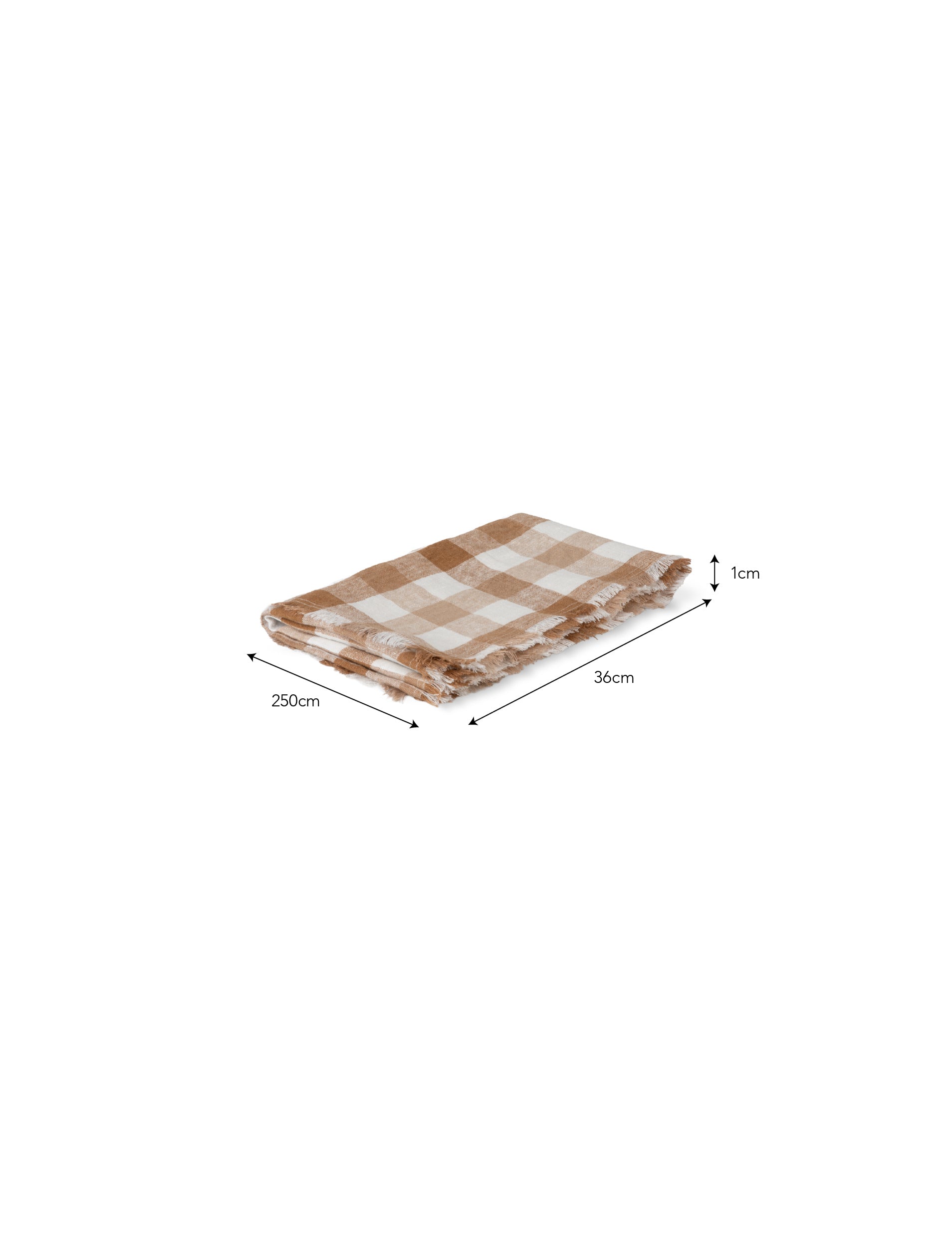 Lovatt Checked Table Runner - Linen, Truffle