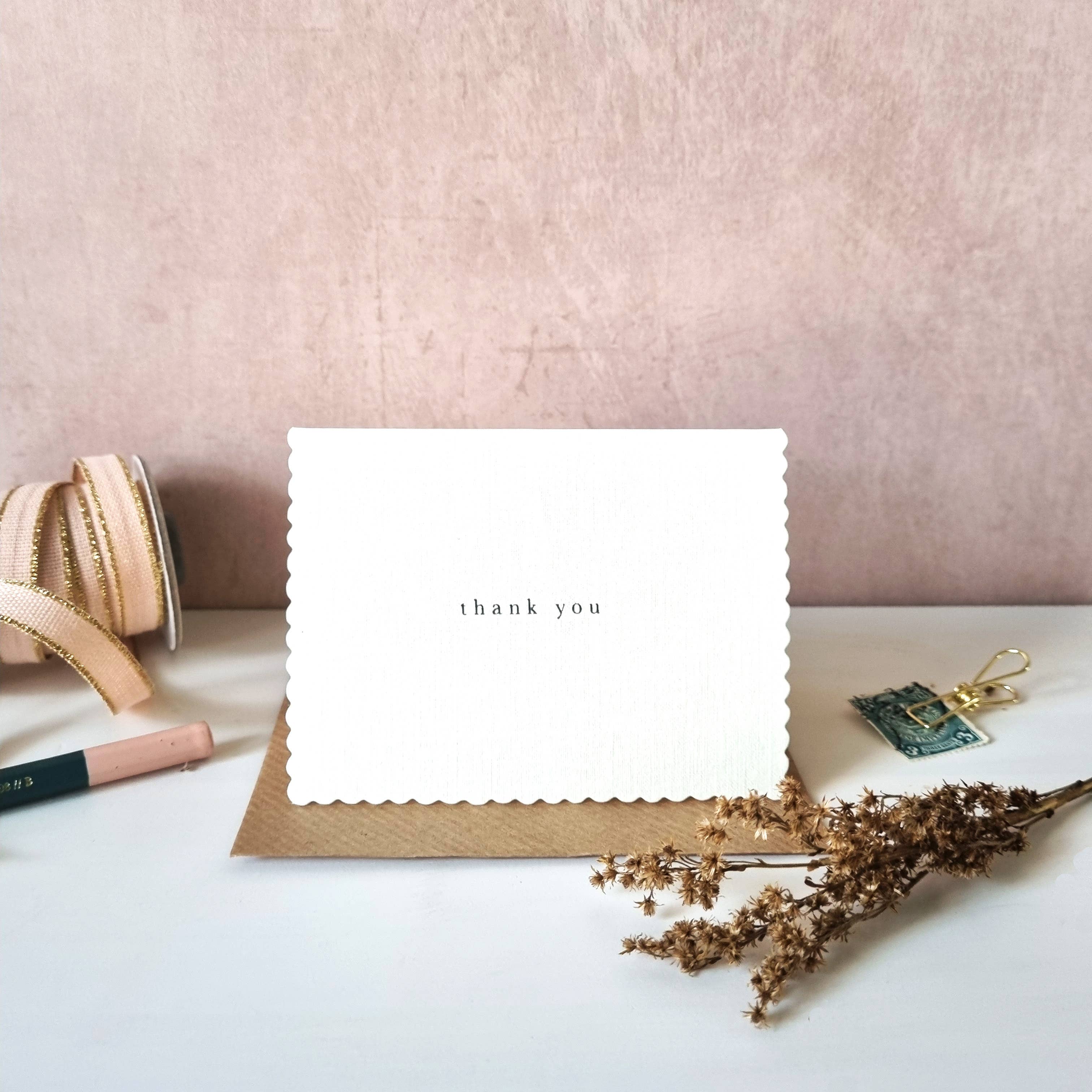 Thank You - A7 Scalloped Card