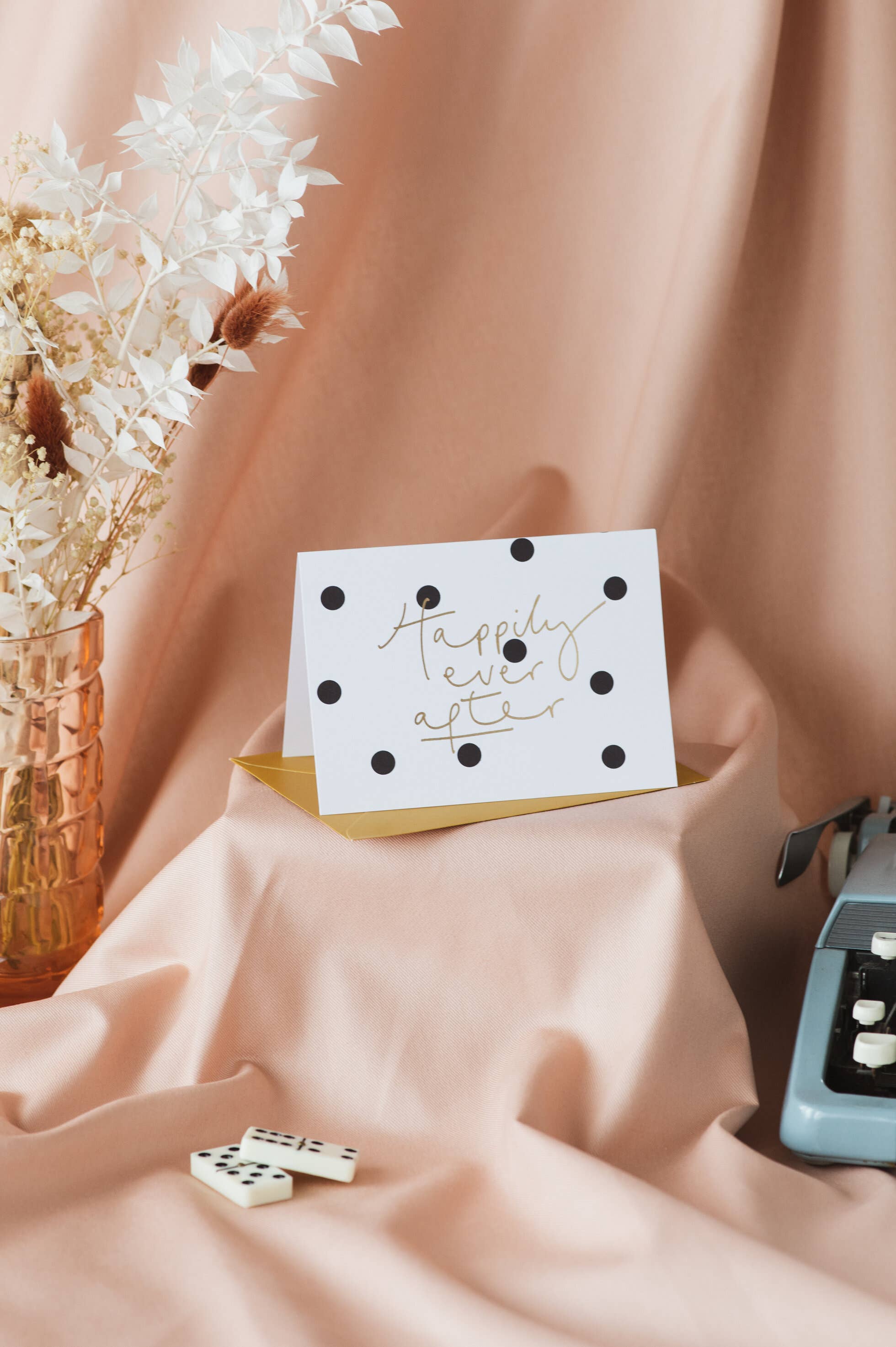 Happily Ever After Polka Dot Foil Wedding Card