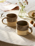 Bladon Half Glazed Mugs - Truffle, Set of 2