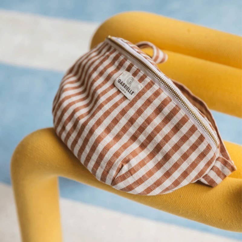 Gabrielle Gingham Cotton Bum Bag: Vichy Camel