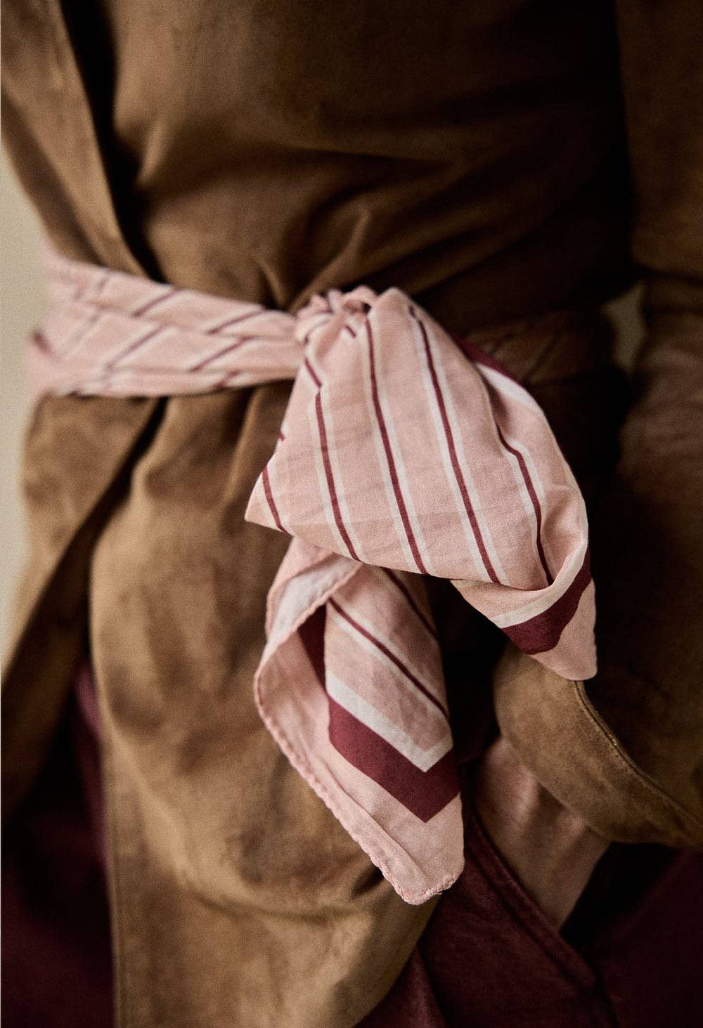 XL Gabrielle Vermilion Stripes Cotton Voile Scarf: Rayures