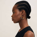 Branch - Brown Buffalo Horn Large Hoop Earrings