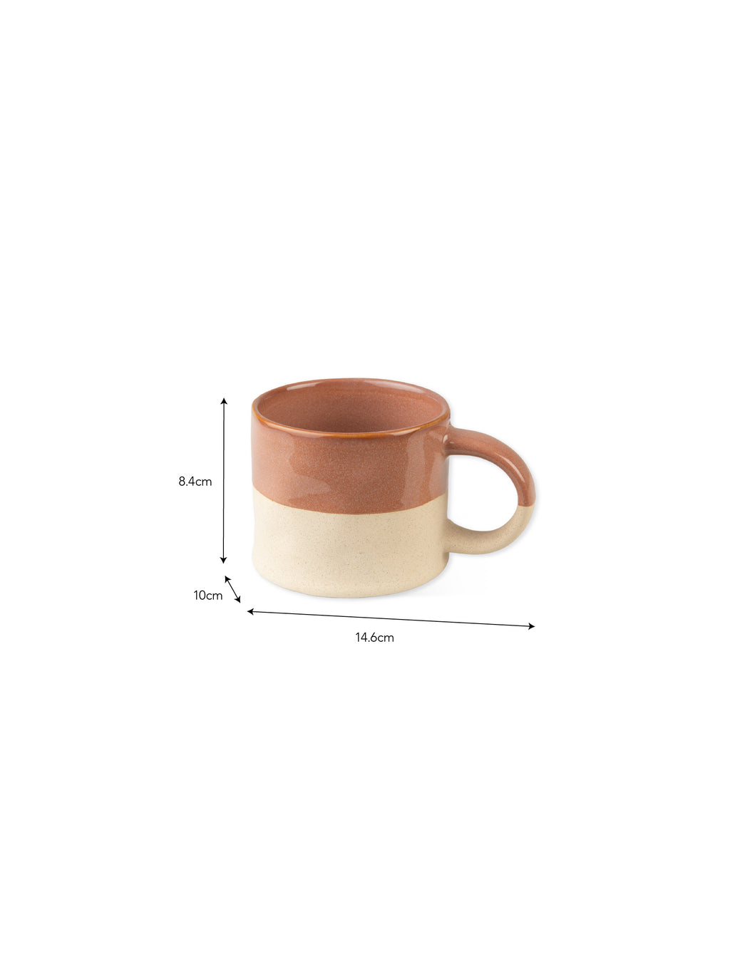 Bladon Half Glazed Mugs - Terracotta, Set of 2