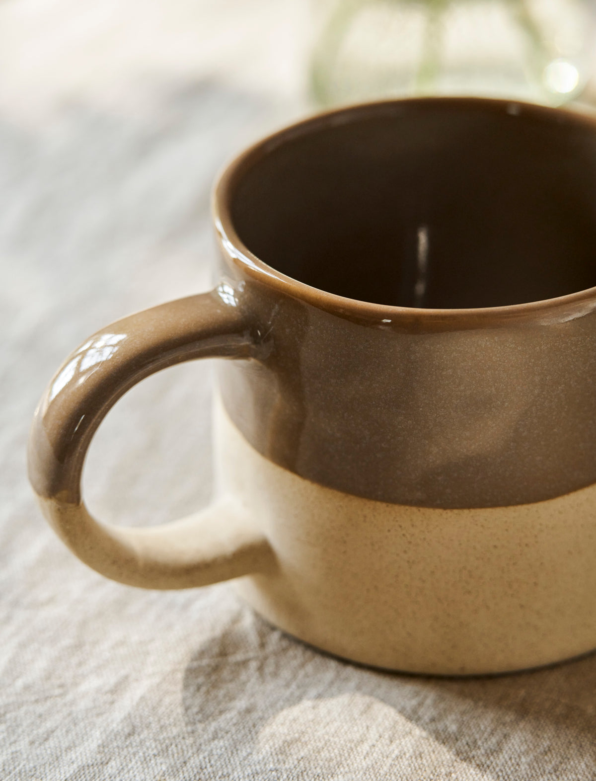 Bladon Half Glazed Mugs - Truffle, Set of 2
