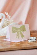 Happily Ever After Green Bow Foil Wedding Card
